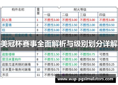 美冠杯赛事全面解析与级别划分详解